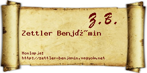 Zettler Benjámin névjegykártya