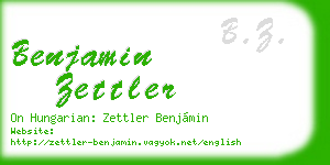 benjamin zettler business card